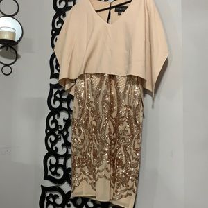 Gorgeous cape dress with sequin